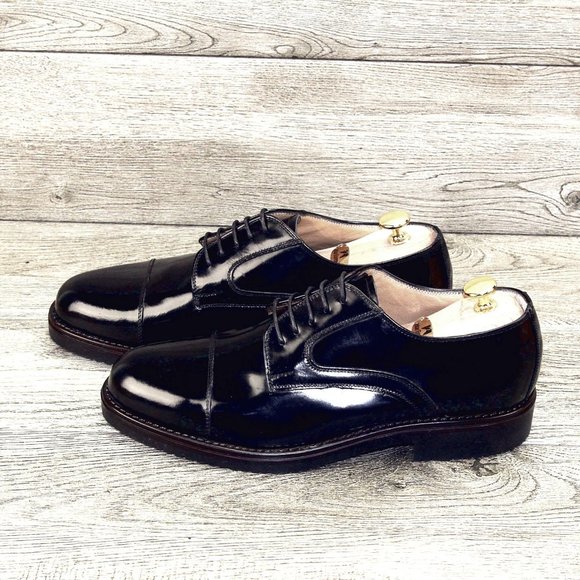*NEW* $779 Caporicci Abrasivato 8 M Italian Patent Calfskin Tuxedo * new Trees main image 9